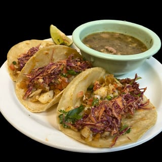 3 Tilapia Tacos Con Frjoles Charros